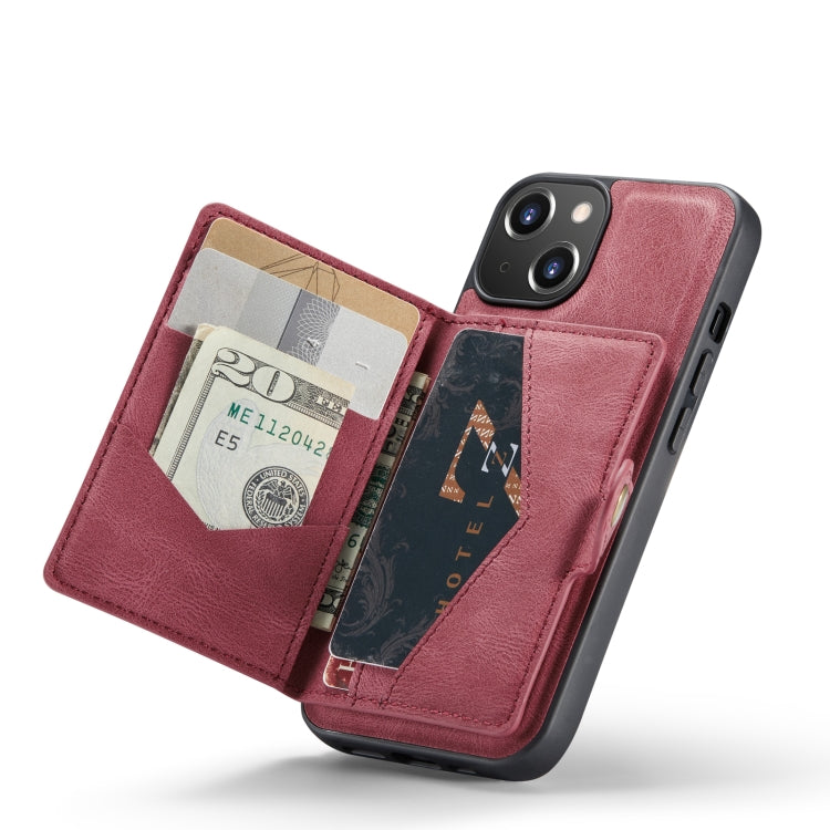 For iPhone 14 JEEHOOD Retro Magnetic Detachable Leather Phone Case