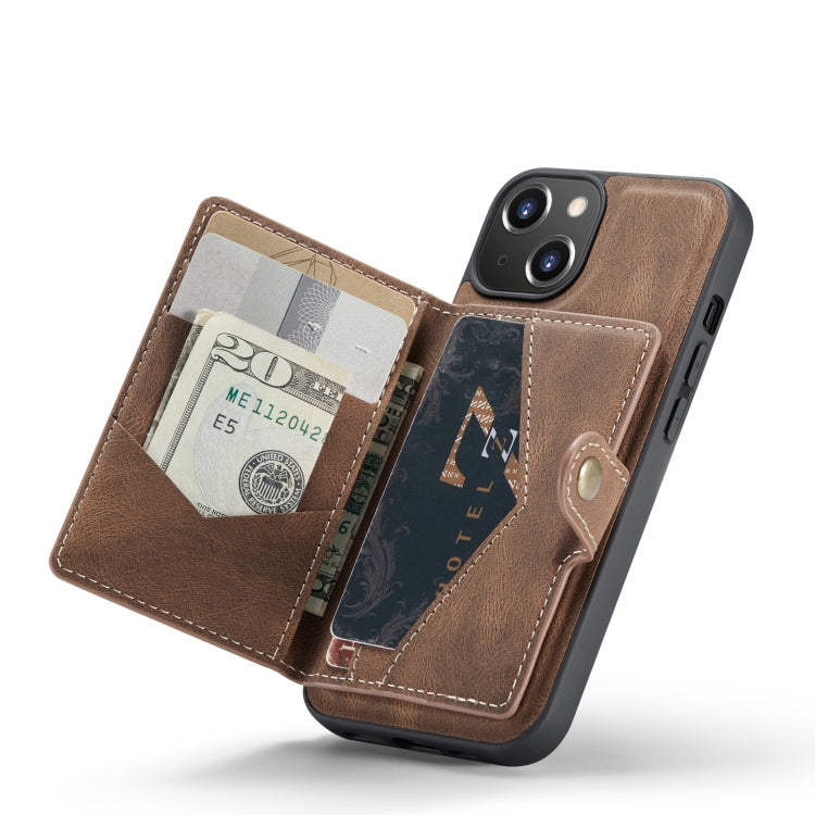 For iPhone 14 JEEHOOD Retro Magnetic Detachable Leather Phone Case
