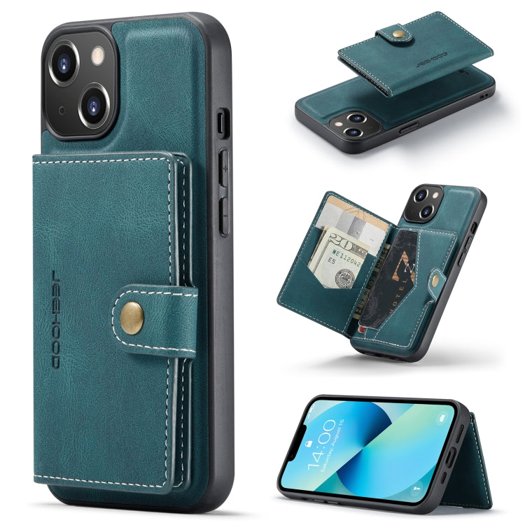 For iPhone 14 JEEHOOD Retro Magnetic Detachable Leather Phone Case