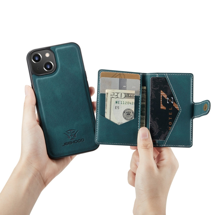 For iPhone 14 JEEHOOD Retro Magnetic Detachable Leather Phone Case