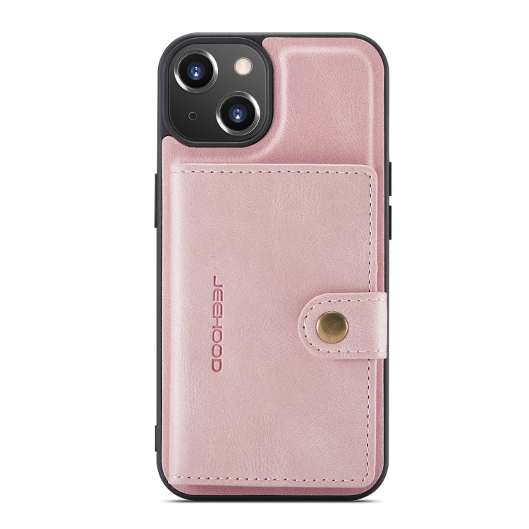 For iPhone 14 JEEHOOD Retro Magnetic Detachable Leather Phone Case