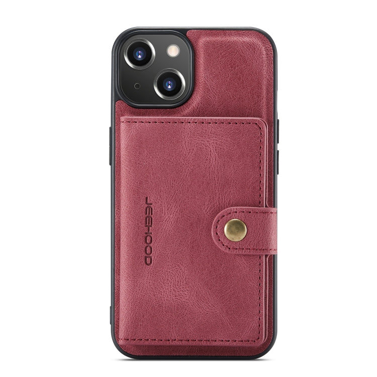 For iPhone 14 Plus JEEHOOD Retro Magnetic Detachable Leather Phone Case