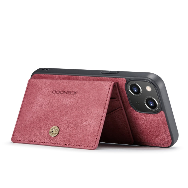 For iPhone 14 Plus JEEHOOD Retro Magnetic Detachable Leather Phone Case