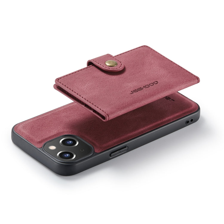For iPhone 14 Plus JEEHOOD Retro Magnetic Detachable Leather Phone Case