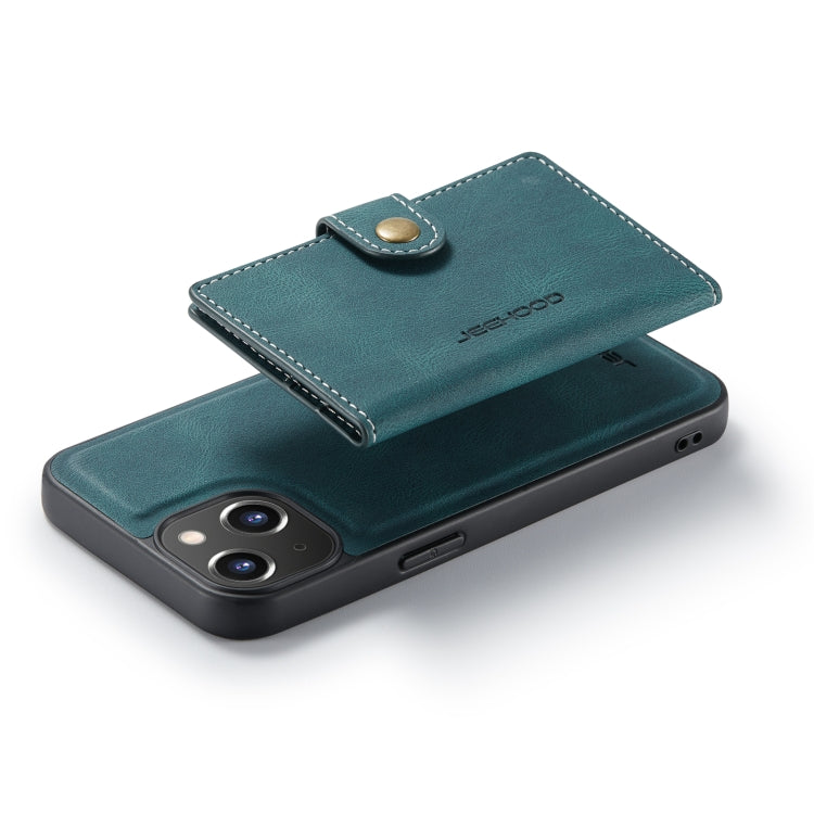 For iPhone 14 Plus JEEHOOD Retro Magnetic Detachable Leather Phone Case