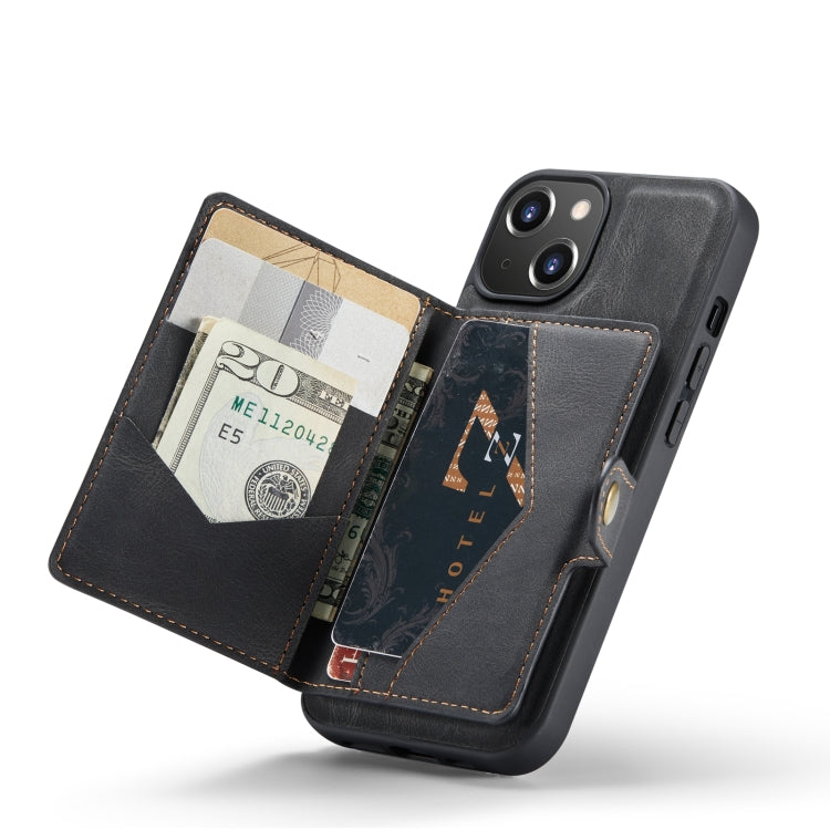 For iPhone 14 Plus JEEHOOD Retro Magnetic Detachable Leather Phone Case