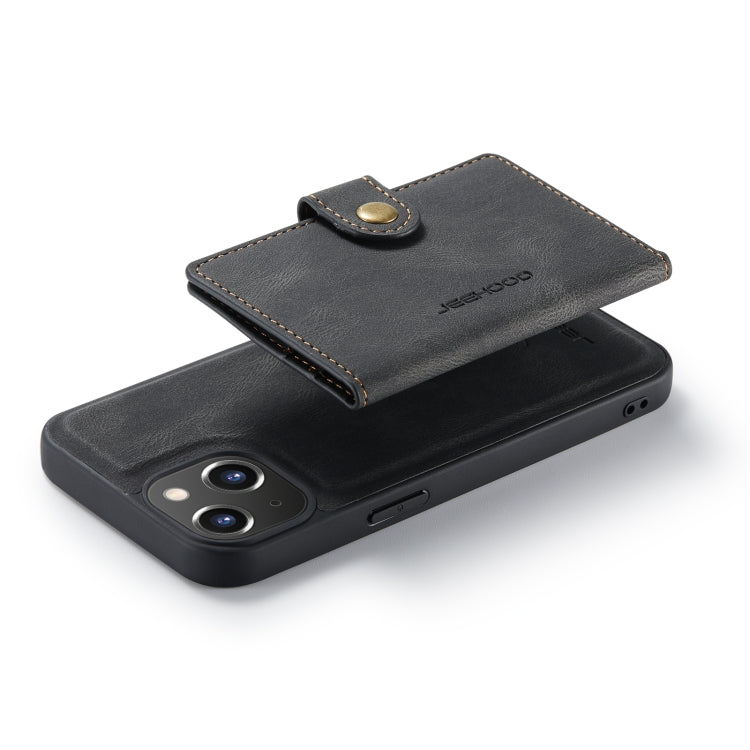 For iPhone 14 Plus JEEHOOD Retro Magnetic Detachable Leather Phone Case