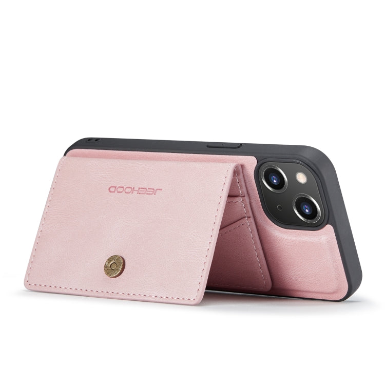 For iPhone 14 Plus JEEHOOD Retro Magnetic Detachable Leather Phone Case