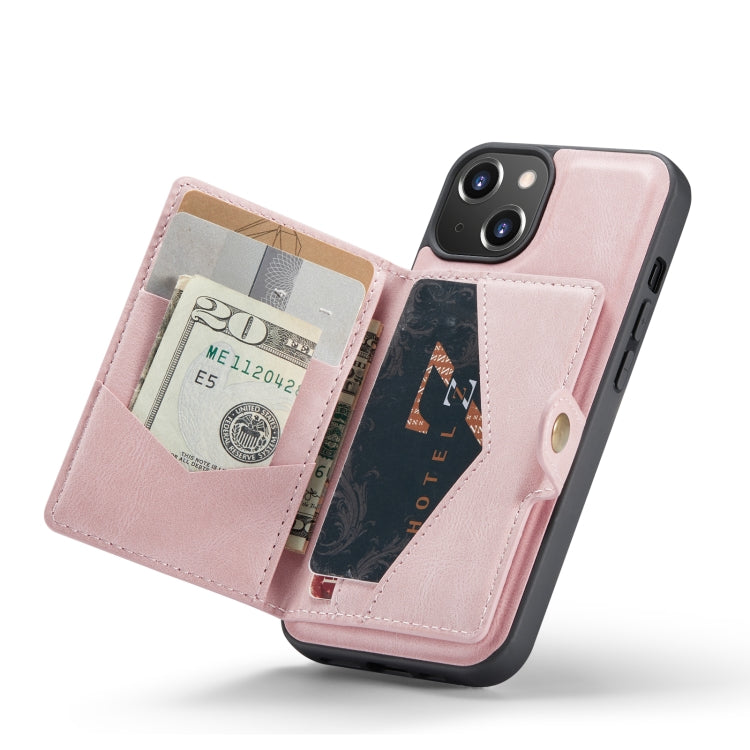 For iPhone 14 Plus JEEHOOD Retro Magnetic Detachable Leather Phone Case