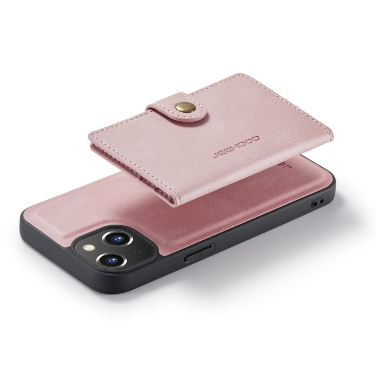 For iPhone 14 Plus JEEHOOD Retro Magnetic Detachable Leather Phone Case