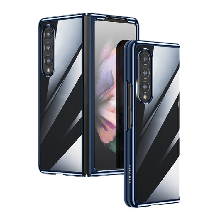 For Samsung Galaxy Z Fold4 SULADA Shockproof Plating PC Transparent Protective Case