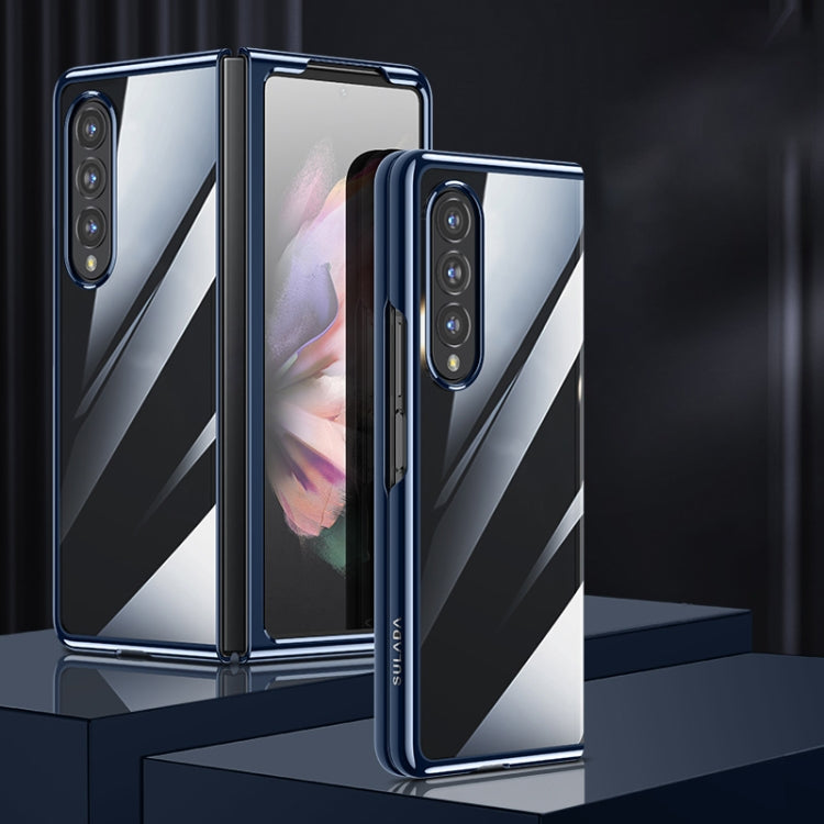 For Samsung Galaxy Z Fold4 SULADA Shockproof Plating PC Transparent Protective Case