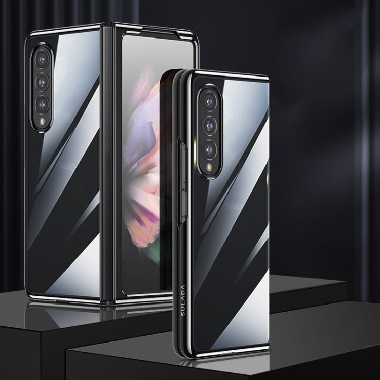 For Samsung Galaxy Z Fold4 SULADA Shockproof Plating PC Transparent Protective Case