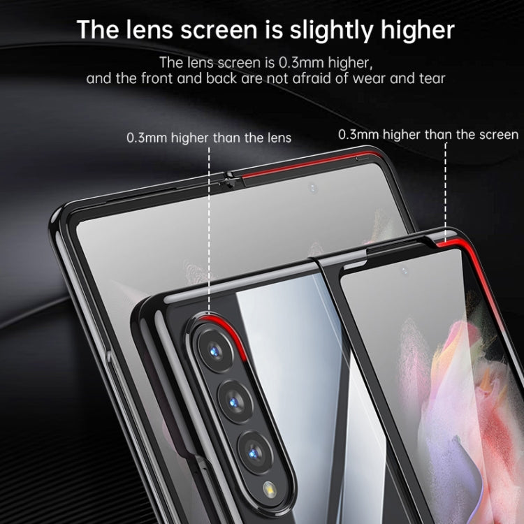 For Samsung Galaxy Z Fold4 SULADA Shockproof Plating PC Transparent Protective Case