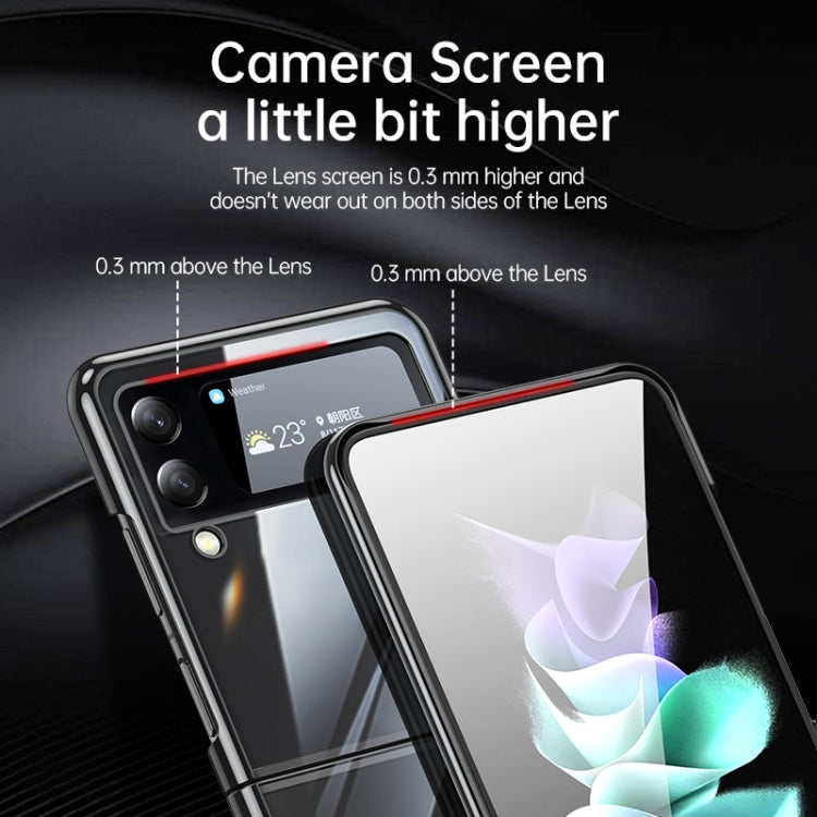 For Samsung Galaxy Z Flip4 SULADA Shockproof Plating PC Transparent Protective Case