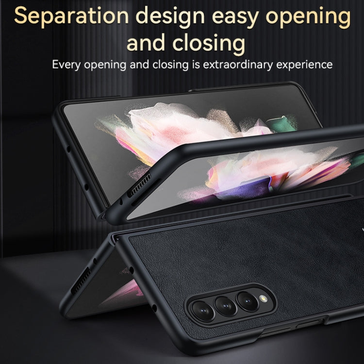 For Samsung Galaxy Z Fold4 SULADA Shockproof TPU + Handmade Leather Protective Case