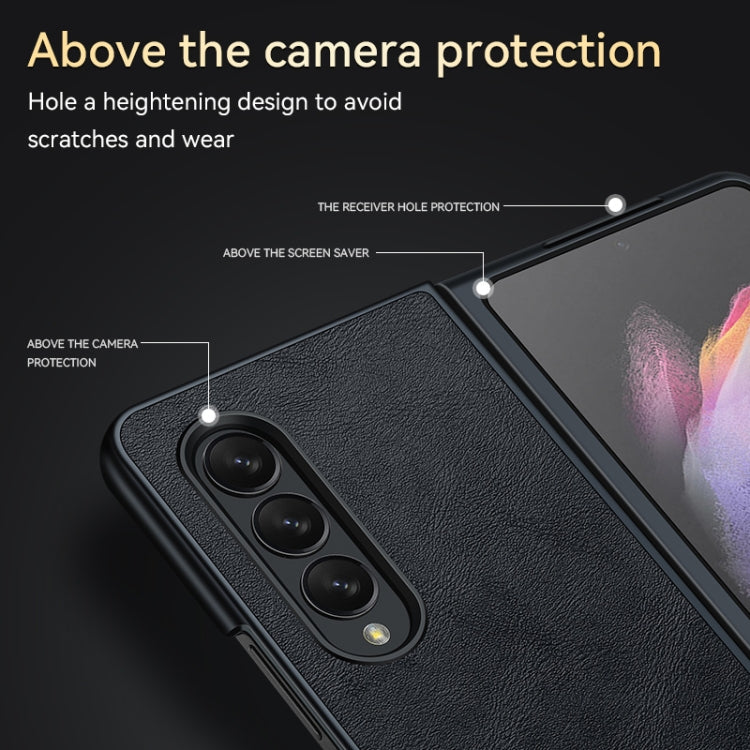 For Samsung Galaxy Z Fold4 SULADA Shockproof TPU + Handmade Leather Protective Case