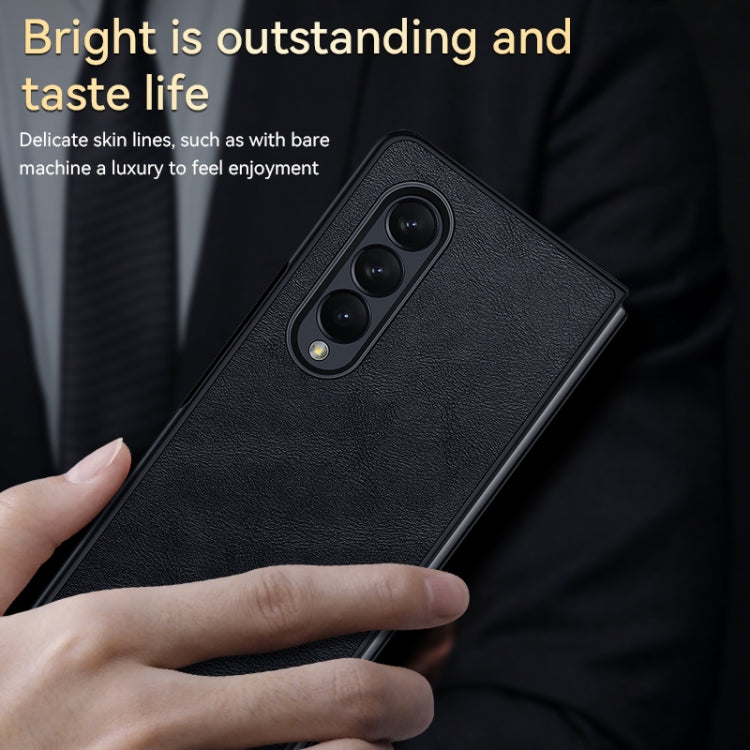 For Samsung Galaxy Z Fold4 SULADA Shockproof TPU + Handmade Leather Protective Case