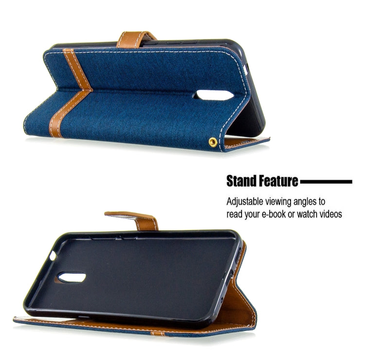 For Nokia 2.3 Color Matching Denim Texture Horizontal Flip Leather Case with Holder & Card Slots & Wallet & Lanyard