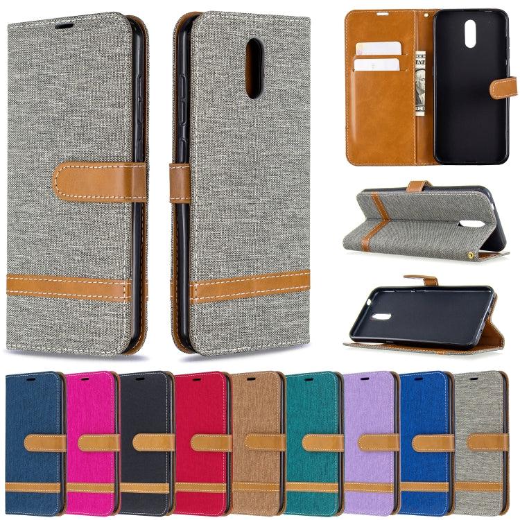 For Nokia 2.3 Color Matching Denim Texture Horizontal Flip Leather Case with Holder & Card Slots & Wallet & Lanyard