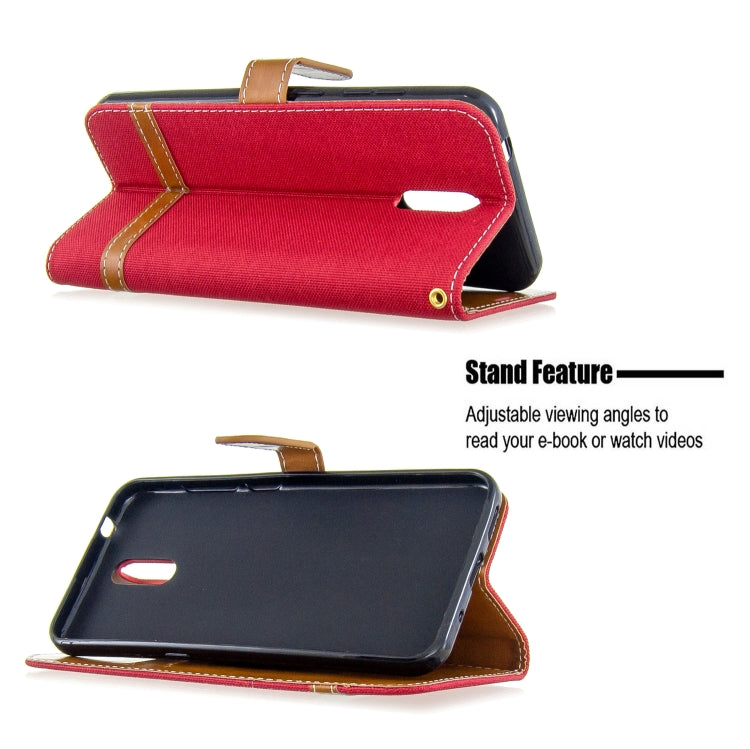 For Nokia 2.3 Color Matching Denim Texture Horizontal Flip Leather Case with Holder & Card Slots & Wallet & Lanyard