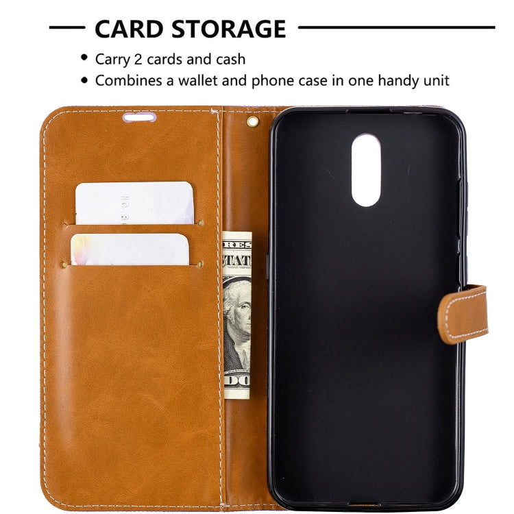 For Nokia 2.3 Color Matching Denim Texture Horizontal Flip Leather Case with Holder & Card Slots & Wallet & Lanyard