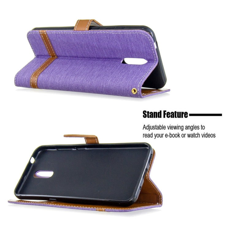 For Nokia 2.3 Color Matching Denim Texture Horizontal Flip Leather Case with Holder & Card Slots & Wallet & Lanyard
