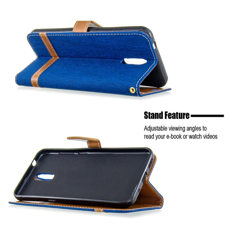 For Nokia 2.3 Color Matching Denim Texture Horizontal Flip Leather Case with Holder & Card Slots & Wallet & Lanyard