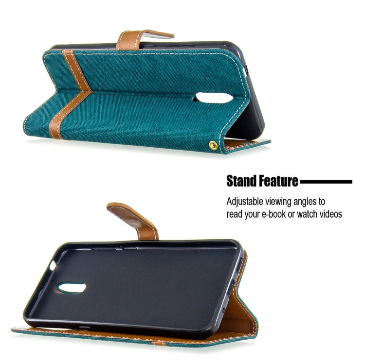 For Nokia 2.3 Color Matching Denim Texture Horizontal Flip Leather Case with Holder & Card Slots & Wallet & Lanyard