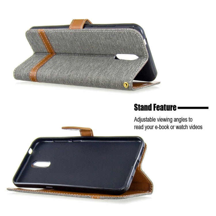 For Nokia 2.3 Color Matching Denim Texture Horizontal Flip Leather Case with Holder & Card Slots & Wallet & Lanyard