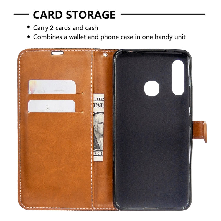 For Galaxy A70e Color Matching Denim Texture Horizontal Flip Leather Case with Holder & Card Slots & Wallet & Lanyard