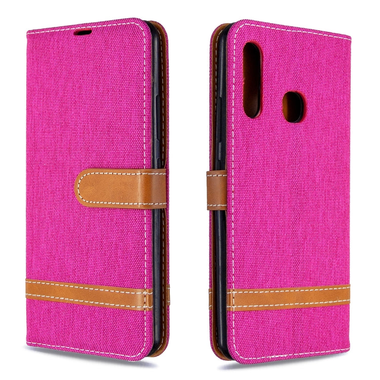 For Galaxy A70e Color Matching Denim Texture Horizontal Flip Leather Case with Holder & Card Slots & Wallet & Lanyard