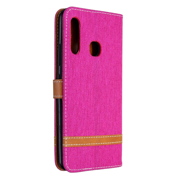 For Galaxy A70e Color Matching Denim Texture Horizontal Flip Leather Case with Holder & Card Slots & Wallet & Lanyard