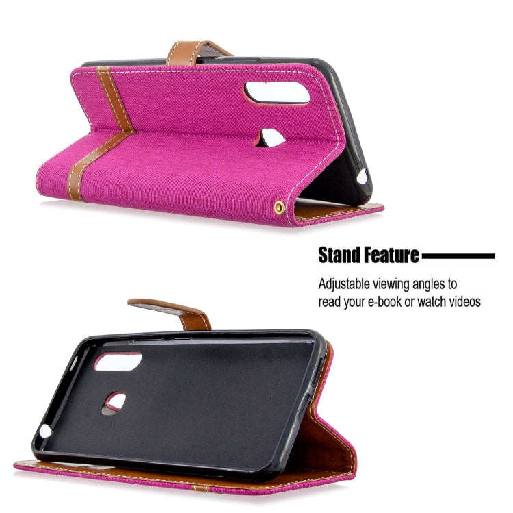 For Galaxy A70e Color Matching Denim Texture Horizontal Flip Leather Case with Holder & Card Slots & Wallet & Lanyard