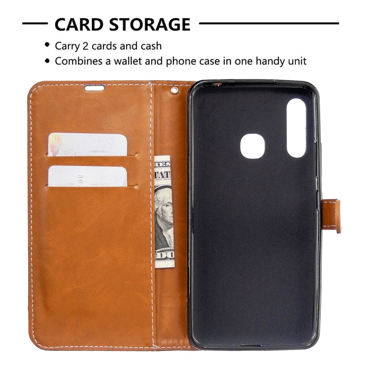 For Galaxy A70e Color Matching Denim Texture Horizontal Flip Leather Case with Holder & Card Slots & Wallet & Lanyard