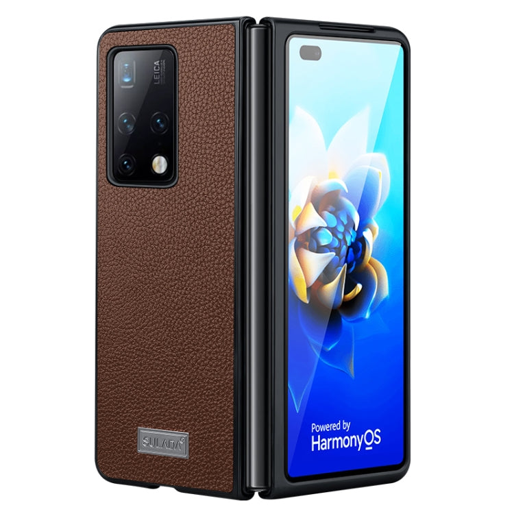 For Samsung Galaxy Z Fold4 SULADA Shockproof TPU + Handmade Leather Phone Case