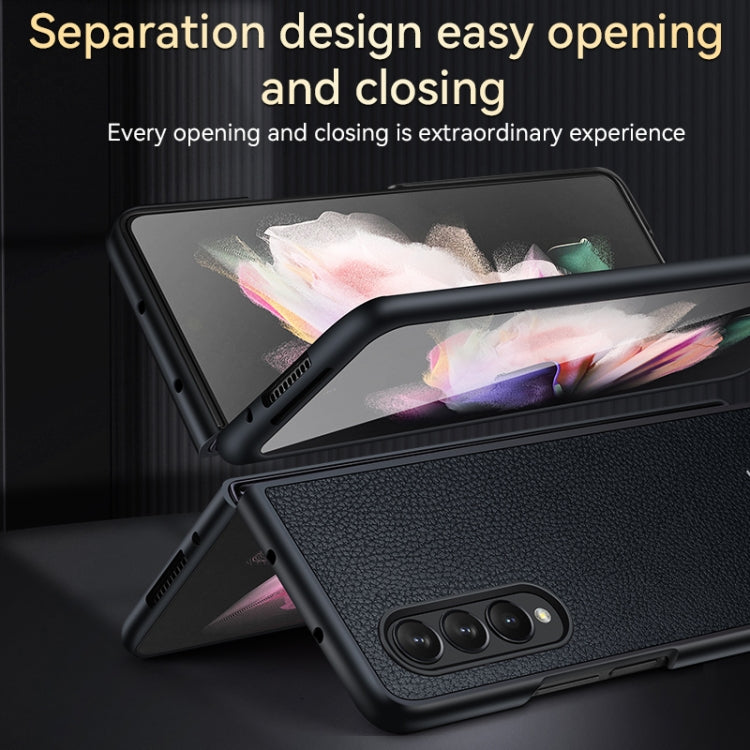 For Samsung Galaxy Z Fold4 SULADA Shockproof TPU + Handmade Leather Phone Case