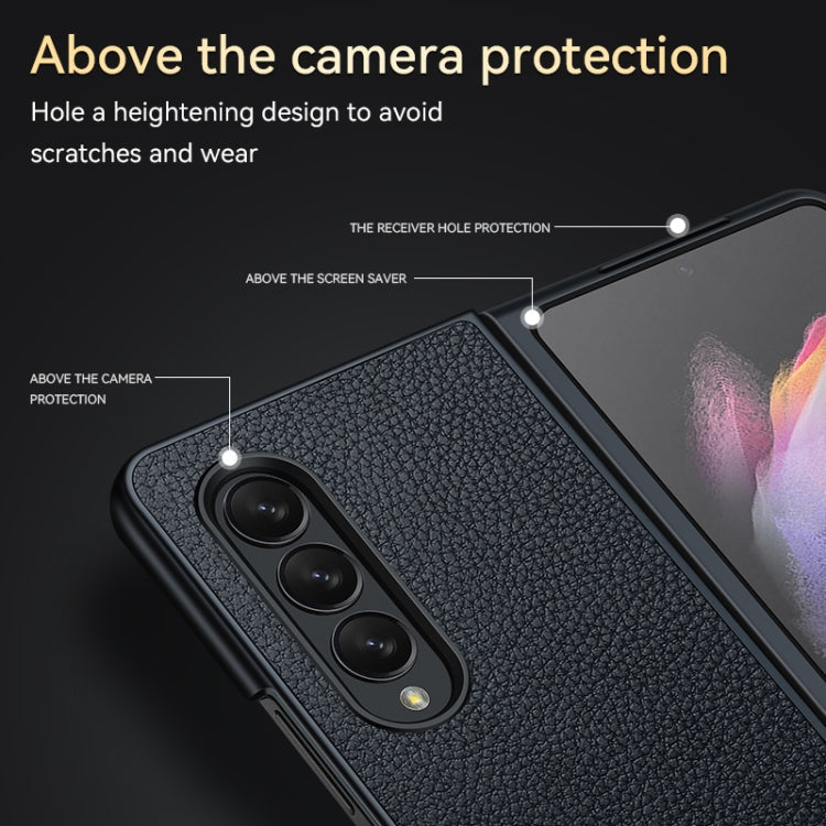 For Samsung Galaxy Z Fold4 SULADA Shockproof TPU + Handmade Leather Phone Case