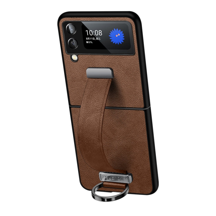 For Samsung Galaxy Z Flip4 SULADA Cool Series PC + Leather Texture Skin Feel Shockproof Phone Case