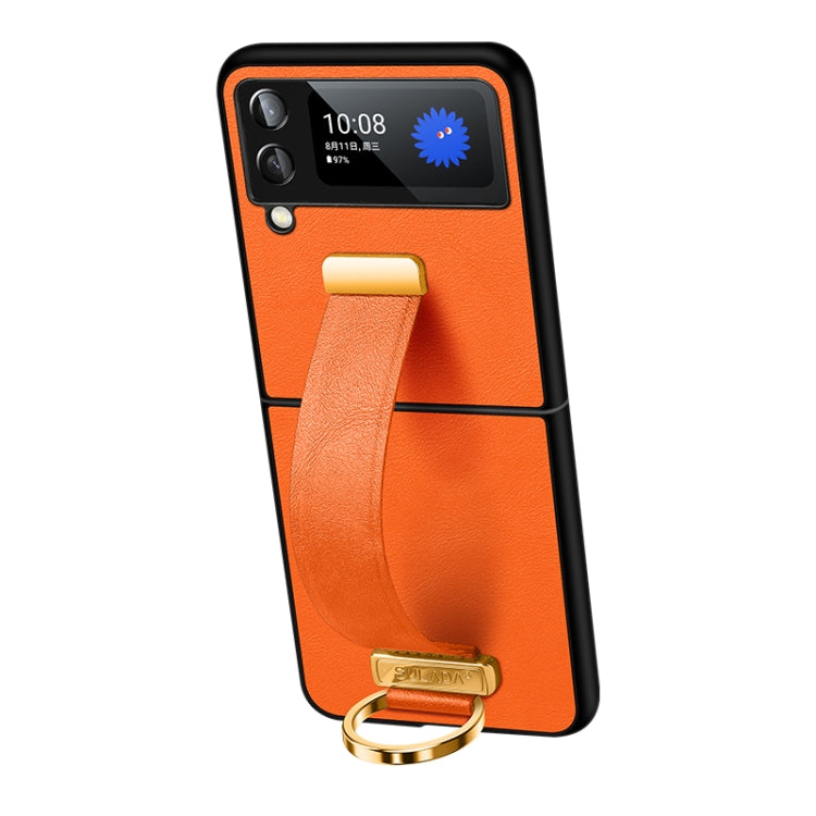 For Samsung Galaxy Z Flip4 SULADA Cool Series PC + Leather Texture Skin Feel Shockproof Phone Case