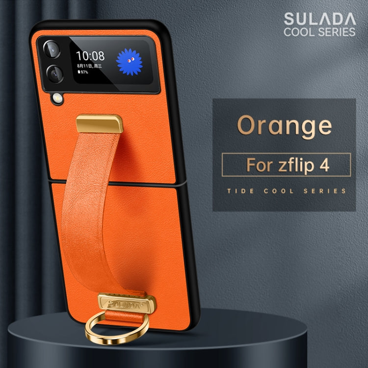 For Samsung Galaxy Z Flip4 SULADA Cool Series PC + Leather Texture Skin Feel Shockproof Phone Case