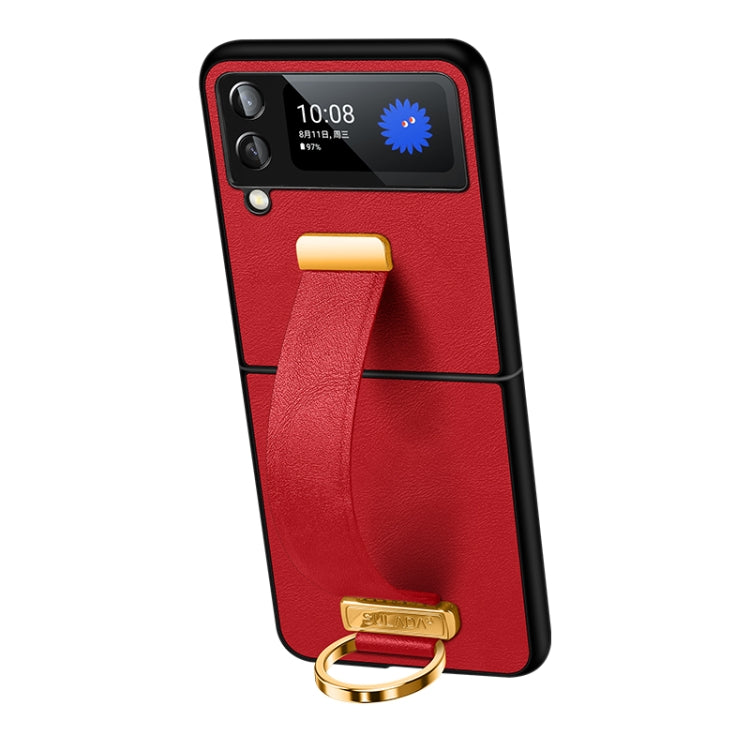 For Samsung Galaxy Z Flip4 SULADA Cool Series PC + Leather Texture Skin Feel Shockproof Phone Case