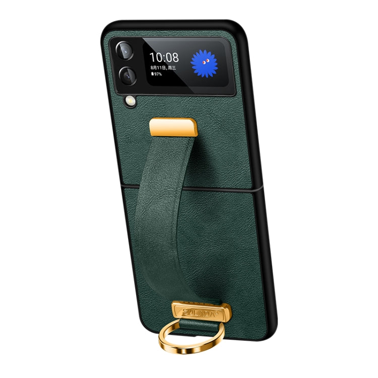 For Samsung Galaxy Z Flip4 SULADA Cool Series PC + Leather Texture Skin Feel Shockproof Phone Case