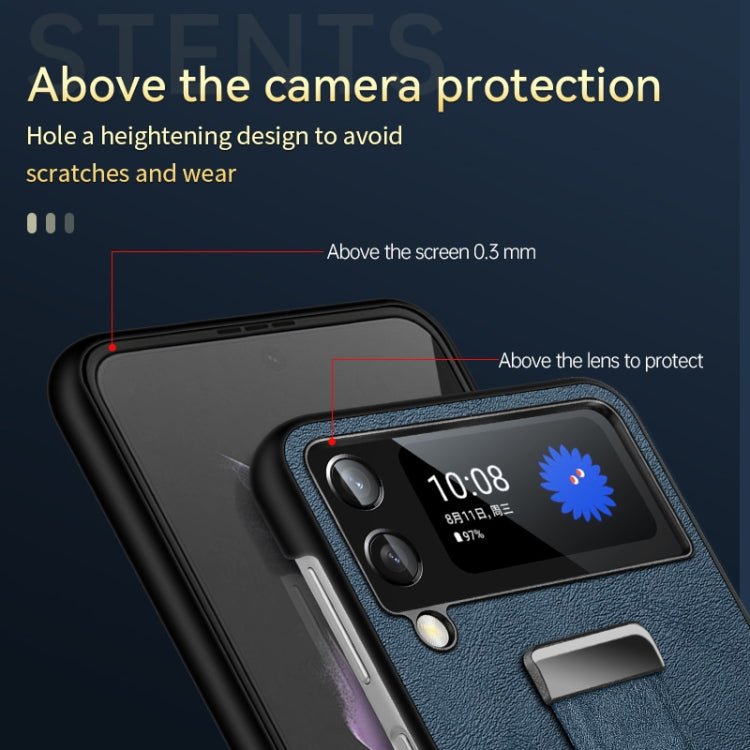 For Samsung Galaxy Z Flip4 SULADA Cool Series PC + Leather Texture Skin Feel Shockproof Phone Case