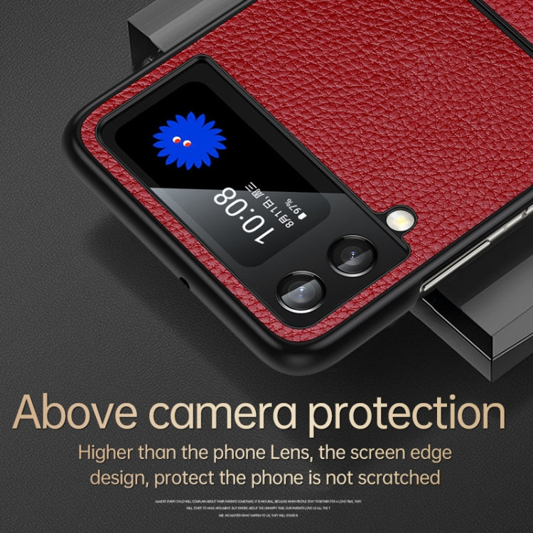 For Samsung Galaxy Z Flip4 SULADA Shockproof TPU + Handmade Leather Phone Case