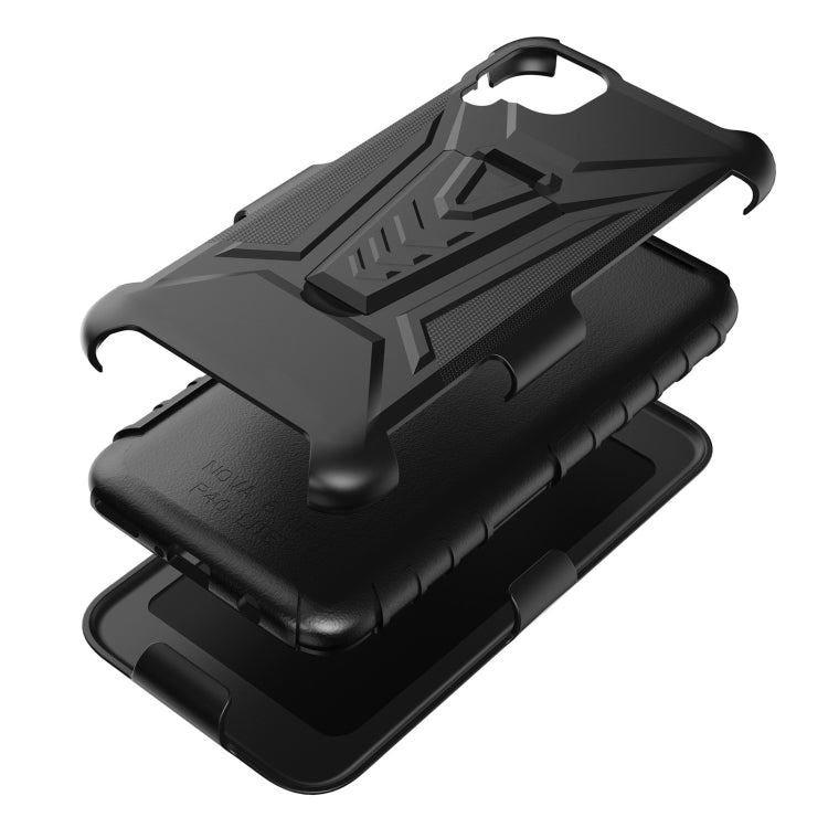 For Samsung Galaxy A22 4G Back Belt Clip Phone Case(Black)