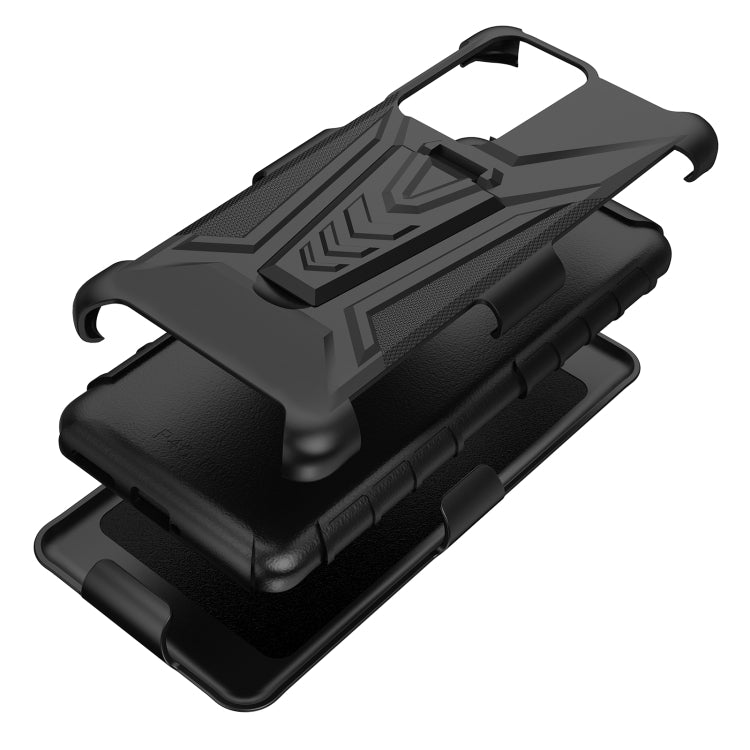 For Samsung Galaxy A02s EU Version Back Belt Clip Phone Case(Black)