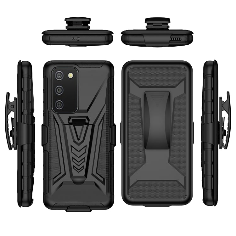 For Samsung Galaxy A02s EU Version Back Belt Clip Phone Case(Black)