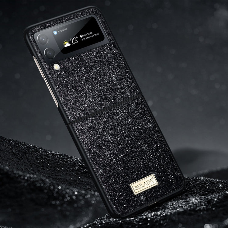 For Samsung Galaxy Z Flip4 SULADA Shockproof TPU + Handmade Leather Phone Case