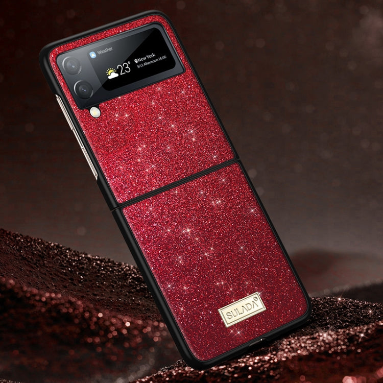 For Samsung Galaxy Z Flip4 SULADA Shockproof TPU + Handmade Leather Phone Case